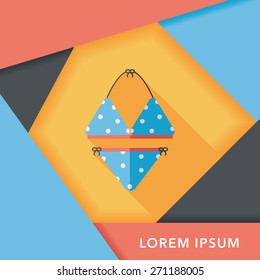 Swimming suit flat icon with long shadow,eps10