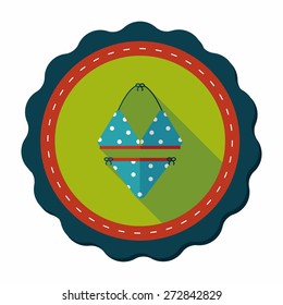 Swimming suit flat icon with long shadow,eps10