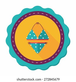 Swimming suit flat icon with long shadow,eps10