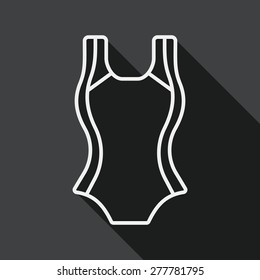 swimming suit flat icon with long shadow, line icon