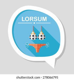Swimming suit flat icon with long shadow