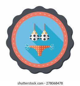 Swimming suit flat icon with long shadow
