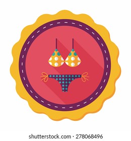 Swimming suit flat icon with long shadow