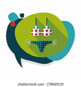 Swimming suit flat icon with long shadow