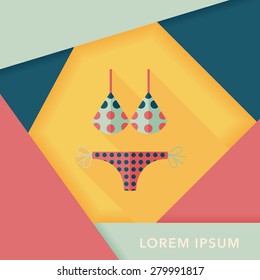 Swimming suit flat icon with long shadow