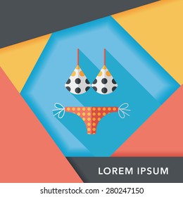 Swimming suit flat icon with long shadow