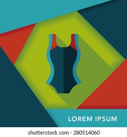 swimming suit flat icon with long shadow,eps10