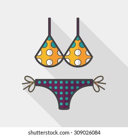 Swimming suit flat icon with long shadow