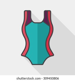 swimming suit flat icon with long shadow,eps10