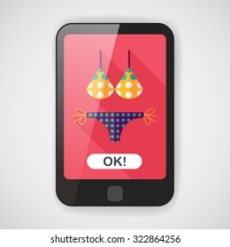 Swimming suit flat icon with long shadow