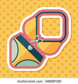 Swimming suit flat icon with long shadow
