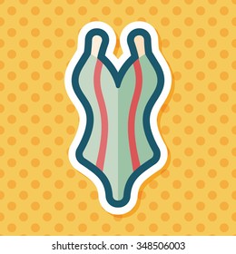 swimming suit flat icon with long shadow,eps10