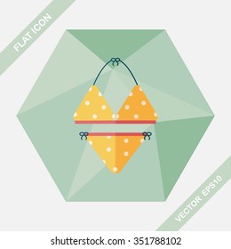 Swimming suit flat icon with long shadow,eps10