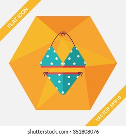 Swimming suit flat icon with long shadow,eps10