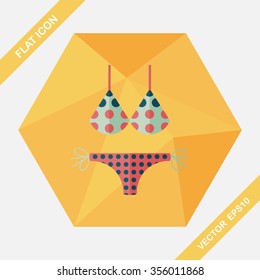 Swimming suit flat icon with long shadow