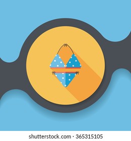 Swimming suit flat icon with long shadow,eps10