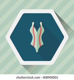 swimming suit flat icon with long shadow,eps10