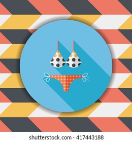 Swimming suit flat icon with long shadow