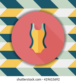 swimming suit flat icon with long shadow,eps10