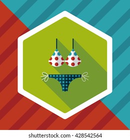 Swimming suit flat icon with long shadow