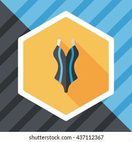 swimming suit flat icon with long shadow,eps10