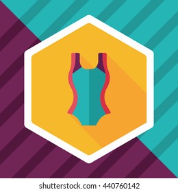 swimming suit flat icon with long shadow,eps10