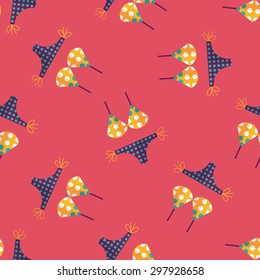 Swimming suit flat icon seamless pattern background