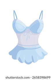 Traje de baño. Clipart de Vector plano, ilustración con fondo aislado.