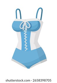 Badeanzug. Flacher Vektorclipart, Illustration mit isoliertem Hintergrund.