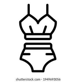 Icono de traje de baño. Esquema Icono vectorial de traje de baño para diseño web aislado en fondo blanco