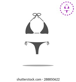 Swimming suit. Single flat icon on white background. Vector illustration.