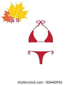 Swimming suit. Single flat icon on white background. Vector illustration.