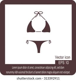 Swimming suit. Single flat icon on white background. Vector illustration.