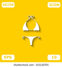 Swimming suit. Single flat icon on white background. Vector illustration.