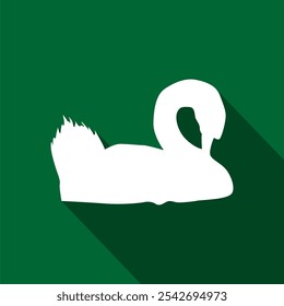 Swimming Swan or Duck Silhouette Vector Illustration. Elegant Design, Isolated Background, Scalable EPS for Logos, Prints, and Graphic Design Projects