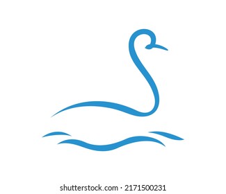 Swimming Swan visualized with Simple Touch and Silhouette Style