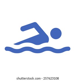 Swimming / swimmer / swim line art vector icon for sports apps and websites