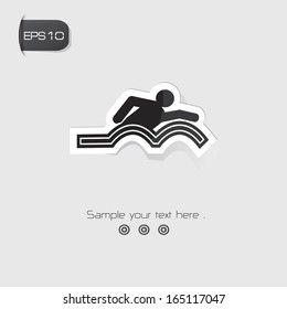 Swimming symbol,Black version,vector