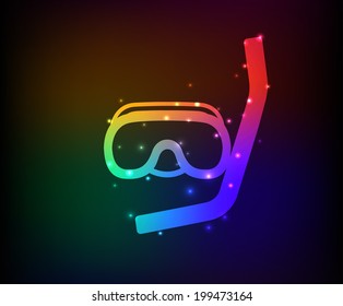 Swimming symbol,Rainbow vector