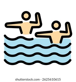 Icono del equipo de natación. Icono del Vector del equipo de natación para el Diseño web aislado en el color de fondo blanco plano