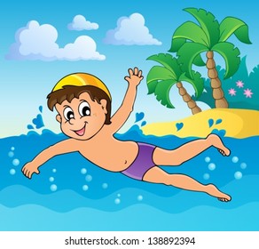 Swimming theme image 4 - eps10 vector illustration.