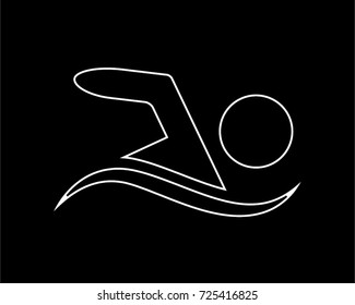 swimming thin line icon illustration design