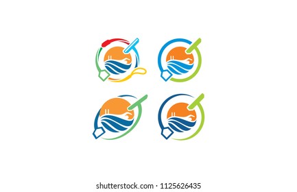 swimming tool pool logo icon vector