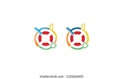 swimming tool pool logo icon vector