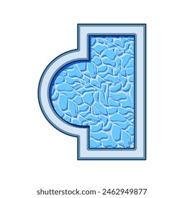 swimming top view pool cartoon. blue side, mattress surface, texture resort swimming top view pool sign. isolated symbol vector illustration