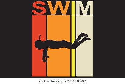 Swimming trendy T-shirt Design 2024.