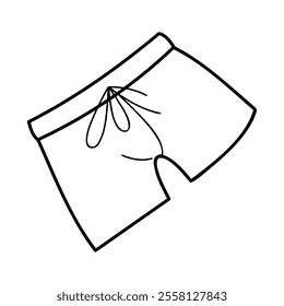 A swimming trunks in black outline. Clip art for your projects.