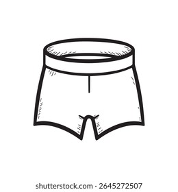 A swimming trunks in black outline. Clip art for your projects.	