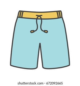 Swimming trunks color icon. Sport shorts. Isolated vector illustration