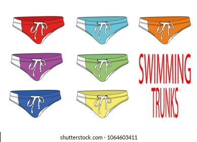 swimming trunks  different colors set